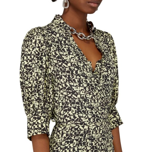 GANNI floral wrap midi dress - Picture 3 of 6
